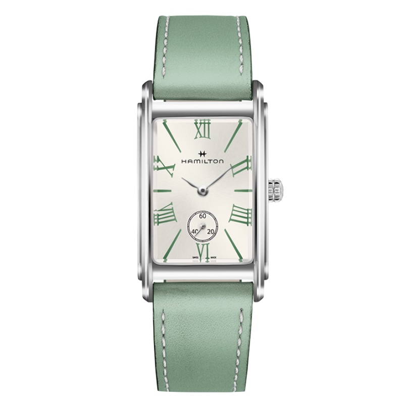 汉米尔顿(Hamilton)瑞士手表 经典系列爱慕石英女表 H11421014 白盘薄荷绿皮带