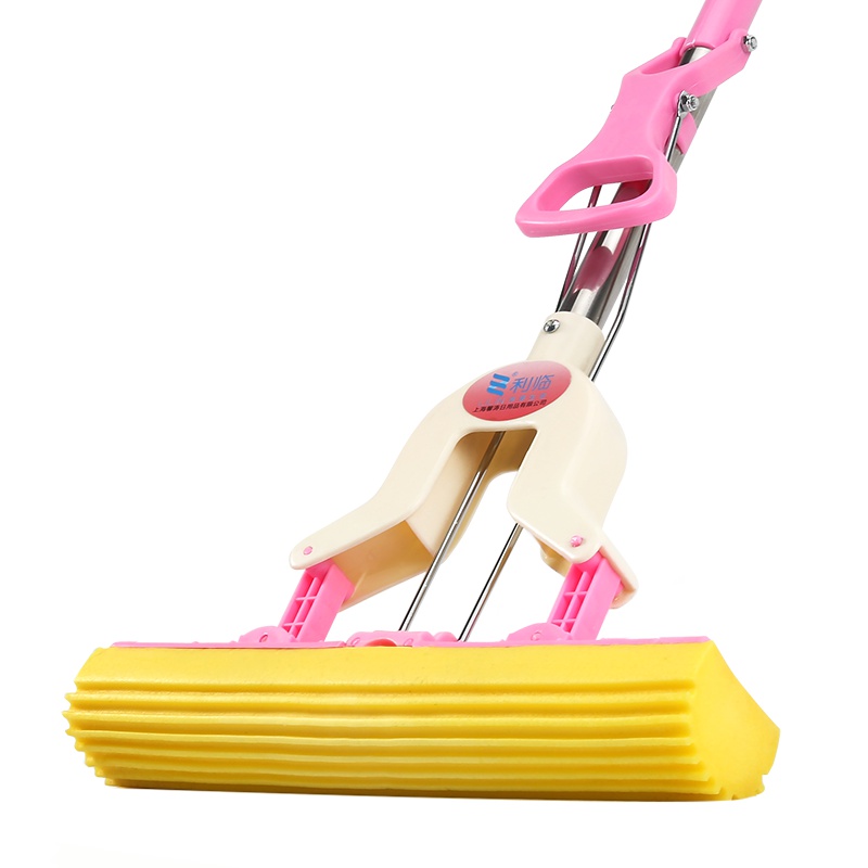 利临 免手洗对折式挤水胶棉拖把吸水海绵拖把家用拖布墩布