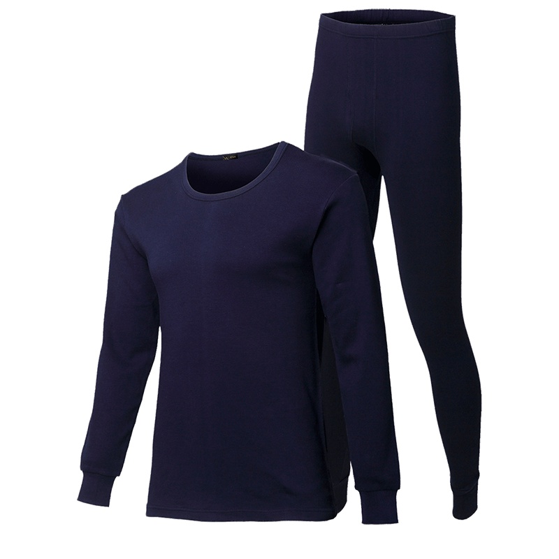 ENK 内衣秋冬纯色棉质秋衣秋裤男士基础保暖内衣套装