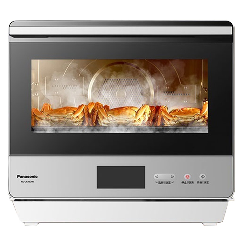 松下(Panasonic)电烤箱NU-JK102W蒸箱多功智能电烤箱餐具消毒家用烘焙大容量低温发酵20L