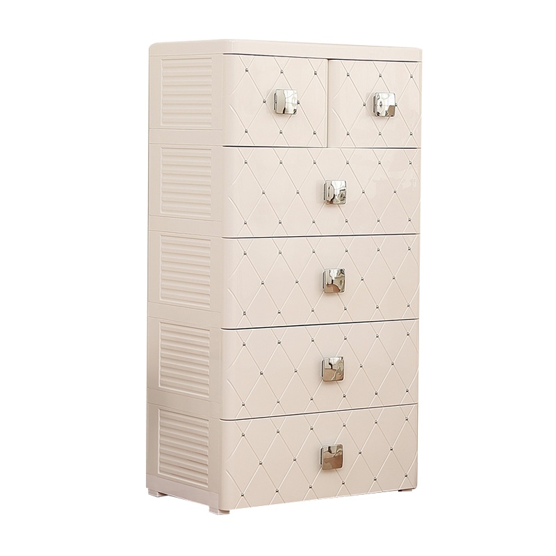 也雅(Yeya)塑料收纳柜子衣柜G-50625儿童储物柜抽屉收纳箱 270L五层其他田园白色114CM