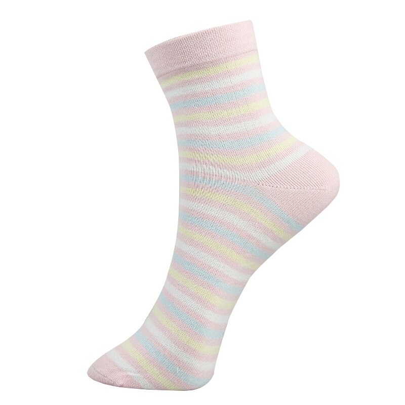 浪莎 5双女袜子 短袜透气袜 防臭中筒浪沙薄棉袜女