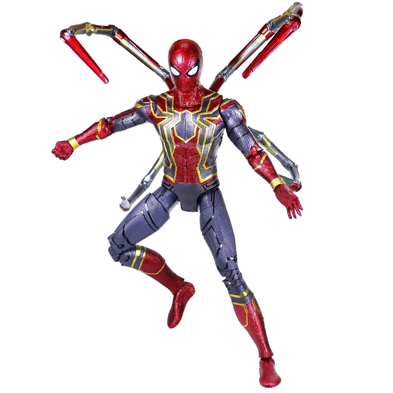 中动玩具 160703 蜘蛛侠14寸可发光 漫威手办复仇者联盟可发光关节可动手办玩具发光底座款