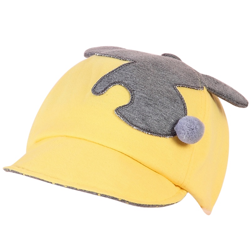 milky friends春秋宝宝帽子春儿童帽子忠小八鸭舌帽婴儿帽男女通用儿童翻边棒球帽