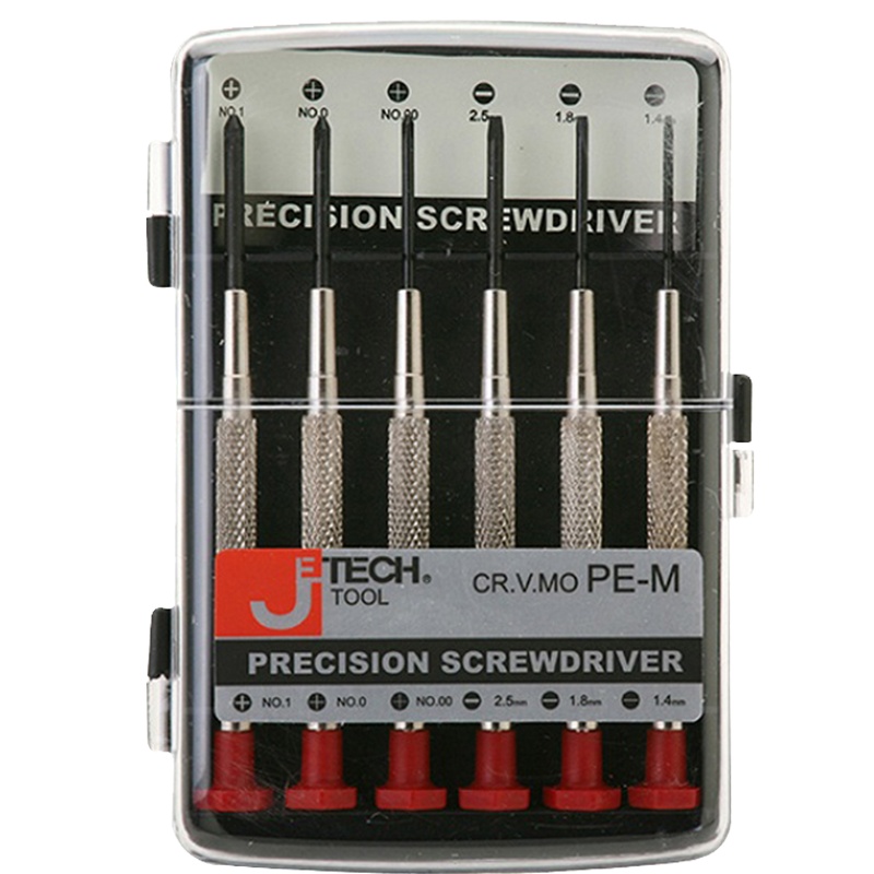 捷科(JETECH)yjj-PES-S6 6支套装橡胶弹力精密螺丝批 单位:件