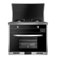 欧尼尔 OUNIER LX9-BZK 侧吸式环保灶变频电机自动清洗顶部热菜烟灶联动 蒸烤款 21立方 液化气集成灶