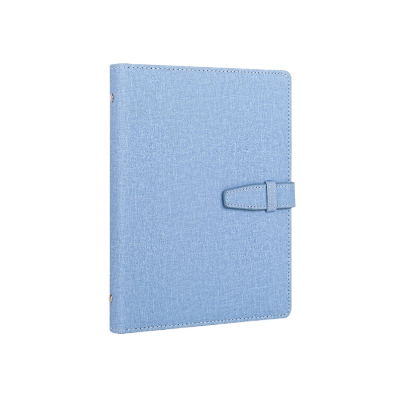 得力(deli)25K100张时尚活页扣带皮面本 商务办公插袋记事本日记本