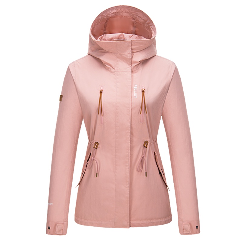 伯希和户外单层冲锋衣新款女装秋冬潮牌锦纶外套防风透气耐磨防水防风保暖中长款风衣