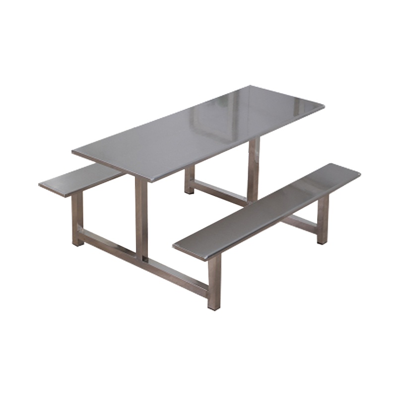 臻远不锈钢连体桌椅组合常规款