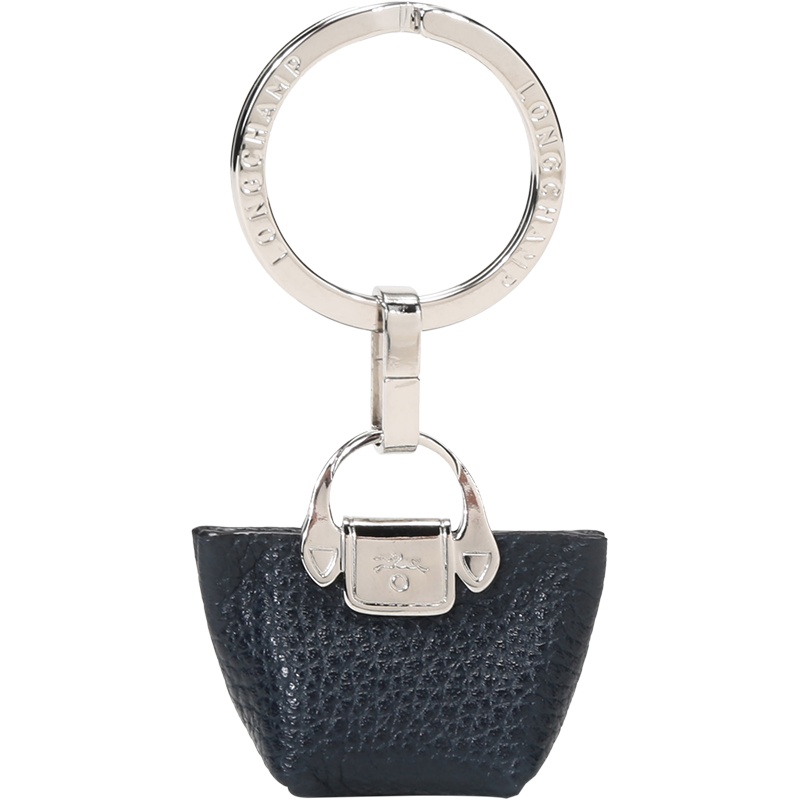 LONGCHAMP 珑骧 男女中性LE FOULONNÉ系列金属配皮钥匙圈钥匙扣海军蓝 6983 021 556