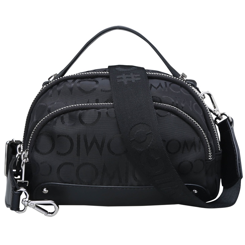 COMICO高美高女款黑色酷感字母单肩斜挎手提小包C8238