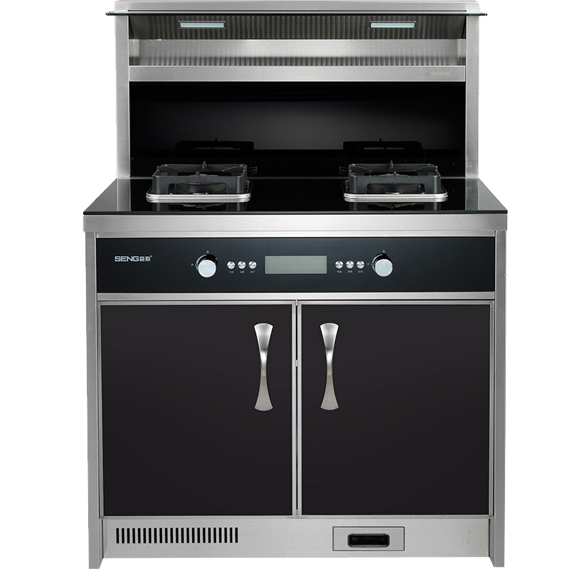 森歌(SENG) 森歌 集成灶 侧吸式环保灶型号Q1油烟机燃气灶具 橱柜一体机910MM 钢化玻璃台面