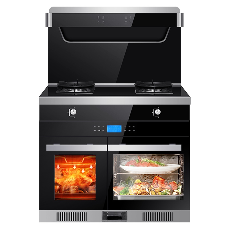 英国YUKIDA集成灶一体灶家用下排侧吸自动清洗蒸烤箱油烟机环保灶ZK30T天然气