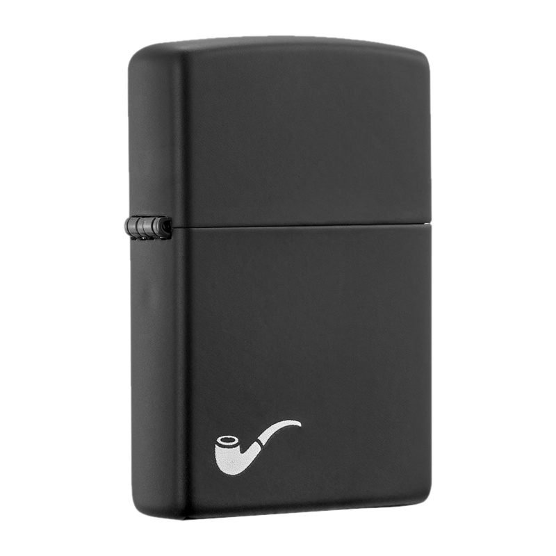 美国ZIPPO打火机 芝宝 218PL烟斗专用打火机 黑哑漆 男士礼品