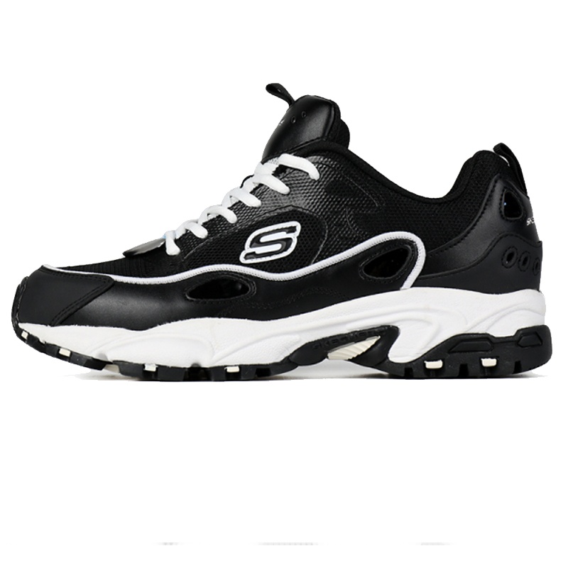 斯凯奇男鞋19秋运动鞋轻便复古厚底休闲鞋666096/B LK