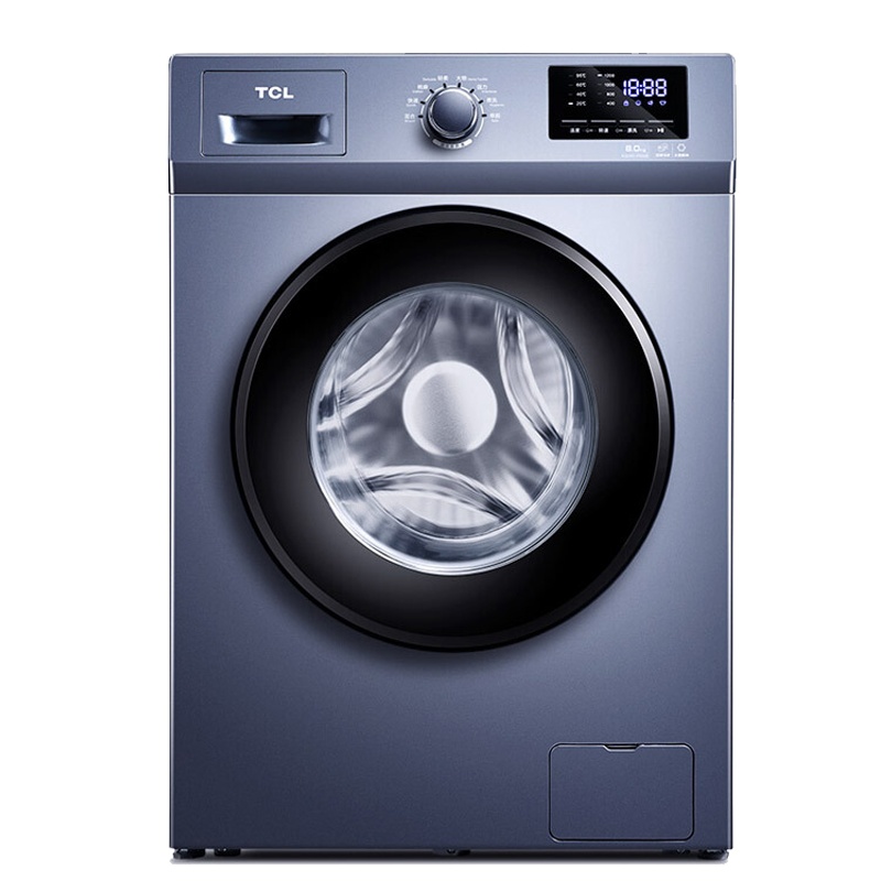 TCL XQG80-P600B 8kg公斤大容量全自动变频滚筒洗衣机 节能静音家用洗脱一体(星云蓝)