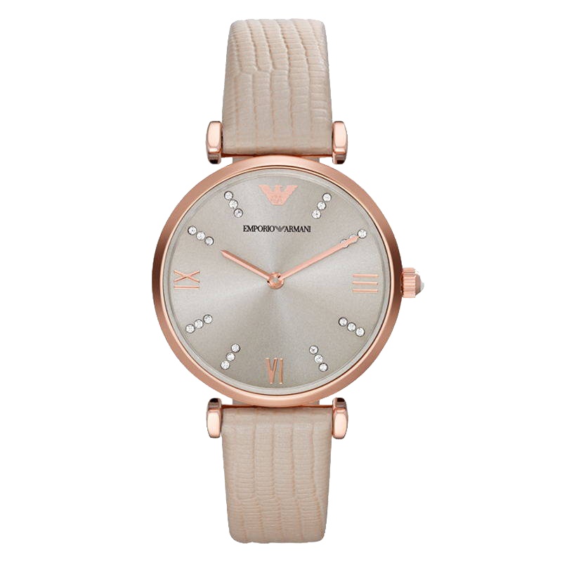 阿玛尼(EMPORIO ARMANI)手表 欧美品牌 女士优雅简约圆盘薄款经典潮流时装女表腕表 石英表女 AR1681