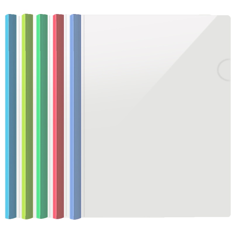 广博(GuangBo)WJ6332透明磨砂抽杆夹10个/包 A4/15mm多色文件夹 办公学习资料夹整理夹