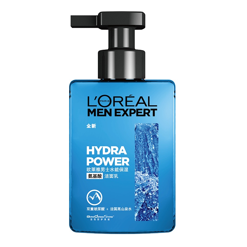 欧莱雅(LOREAL)男士水能保湿氨基酸洁面乳 180ML 清洁保湿