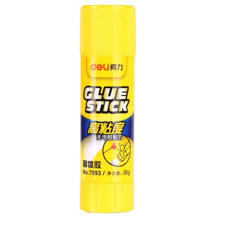 得力（deli） 7093 固体胶粘性好 无甲醛配方胶棒加粘 12支装