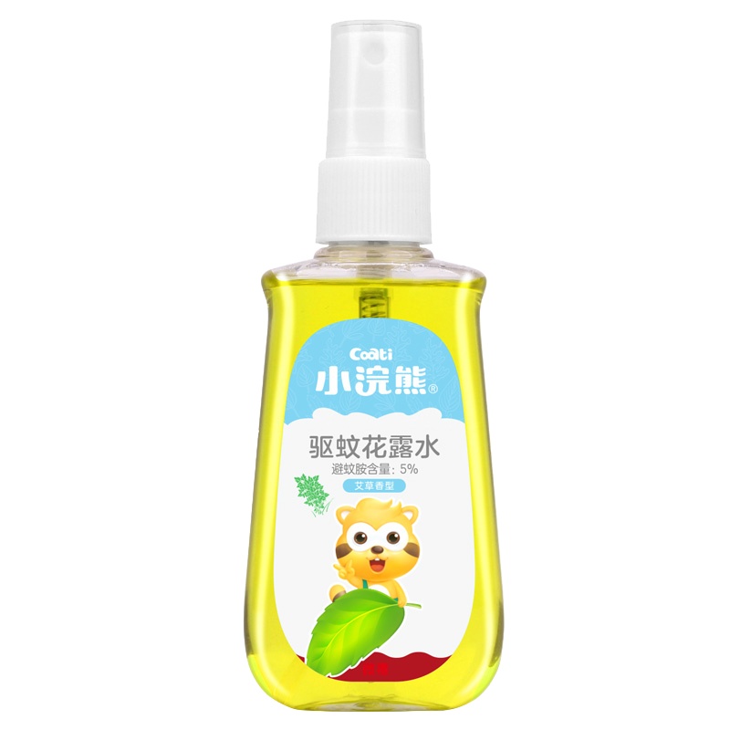 小浣熊(Coati)儿童驱蚊花露水 艾草婴儿宝宝止痒喷雾液100ml 清凉驱蚊 小巧便携