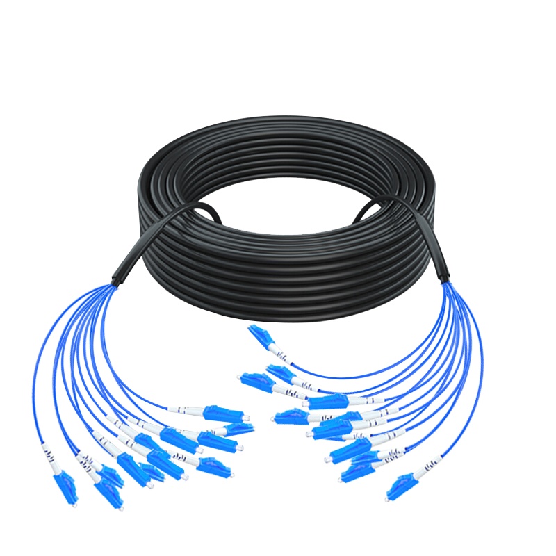 千天(QANTOP)室外LC-LC铠装光缆架空免熔接光纤跳线成品线电信级户外单模12芯网线延长监控传输光纤线350米