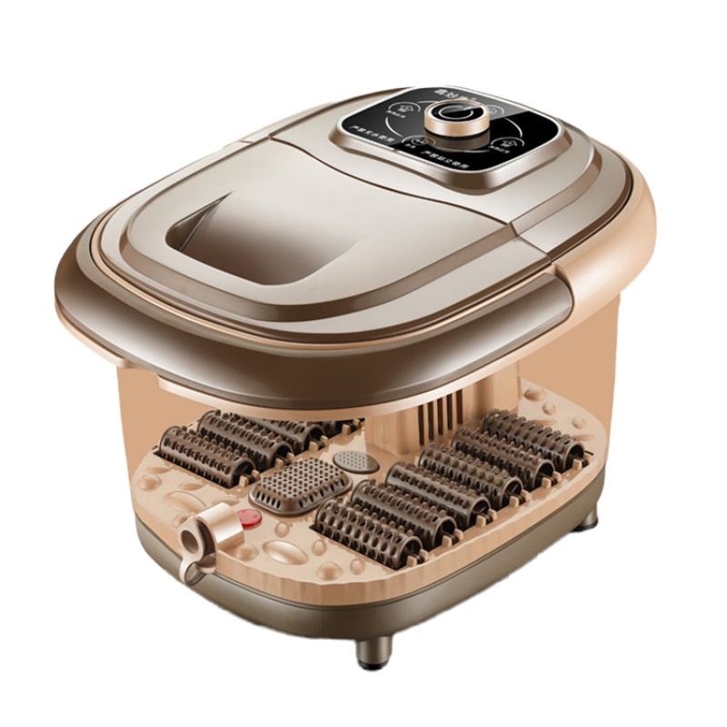 新款全自动足浴盆加热洗脚盆足疗按摩电动泡脚机深桶足浴器 无气泡带盖 44cm&times;37cm&times;27cm