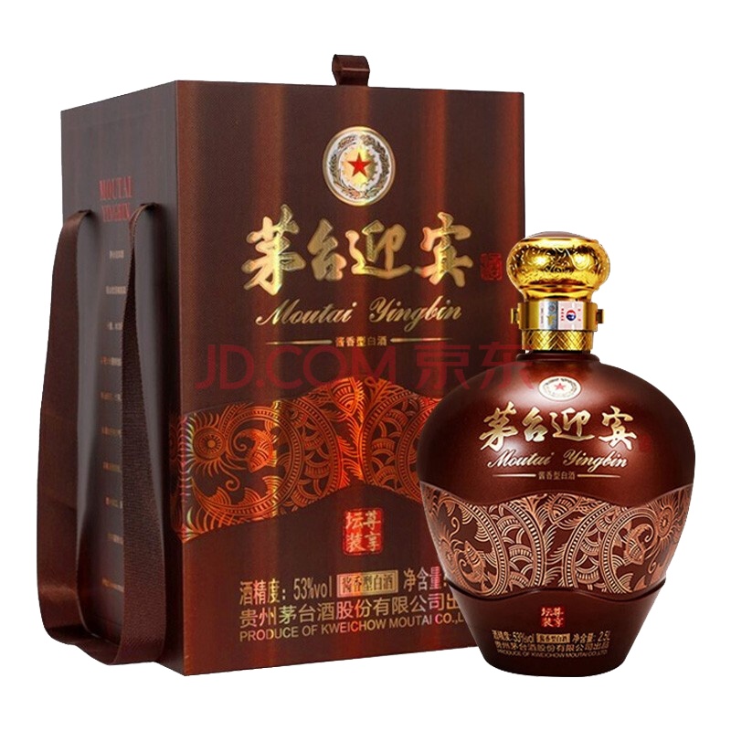 贵州茅台酒股份公司出品 茅台酱香系列酒 茅台迎宾酒 53度2.5L 酱香型白酒 单坛装