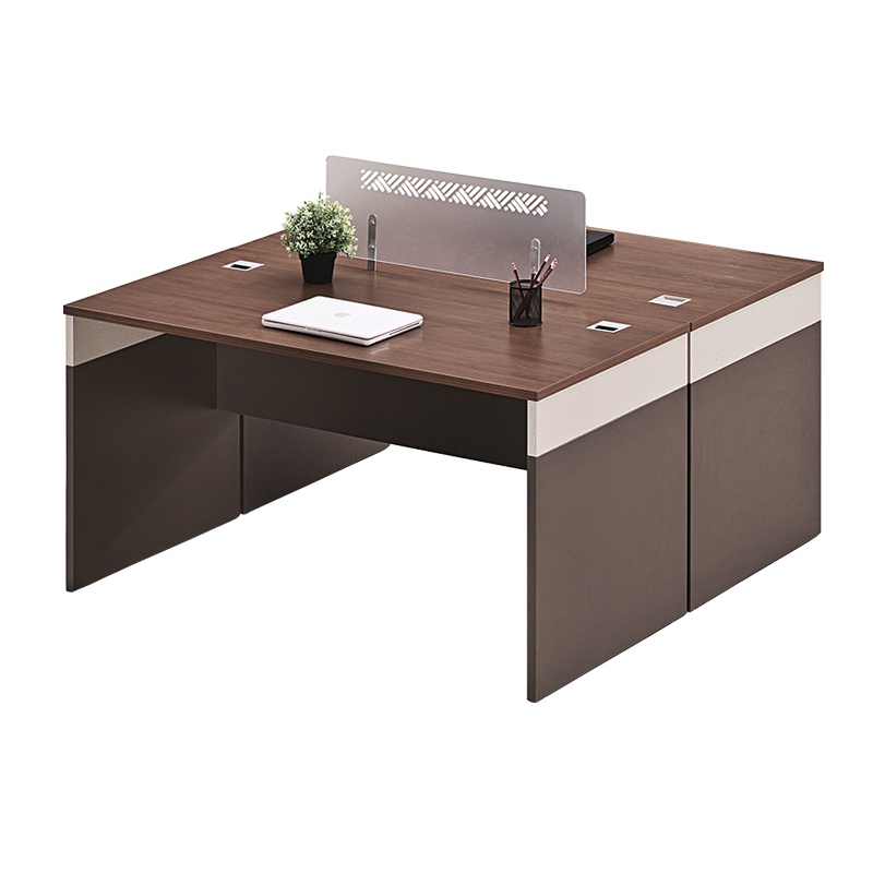 [藏书阁]职员办公桌简约现代员工桌2人位组合屏风工作位办公家具1.2.米