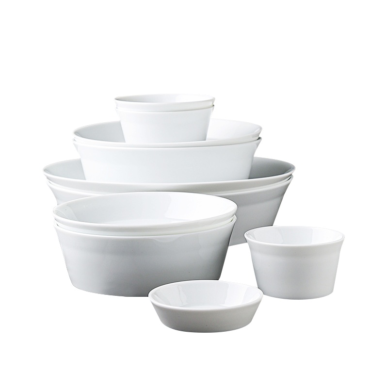 是尚 陶瓷白山圆碗盘餐具套装