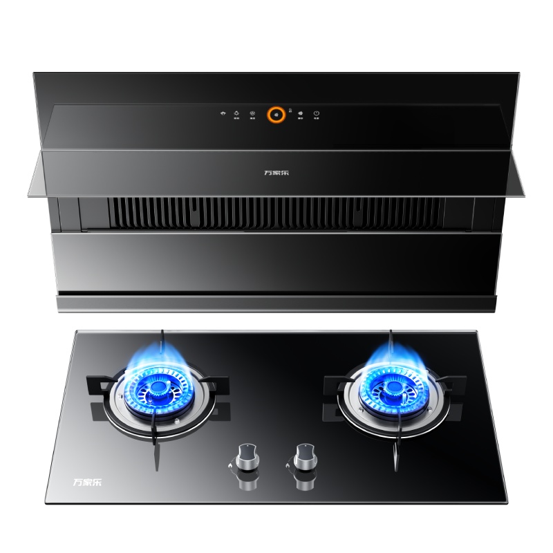 万家乐 烟灶厨电套餐装 22立方大吸力油烟机 挥手智控侧吸 AI智能自清洁 台嵌两用天然气灶AL061+KA421B