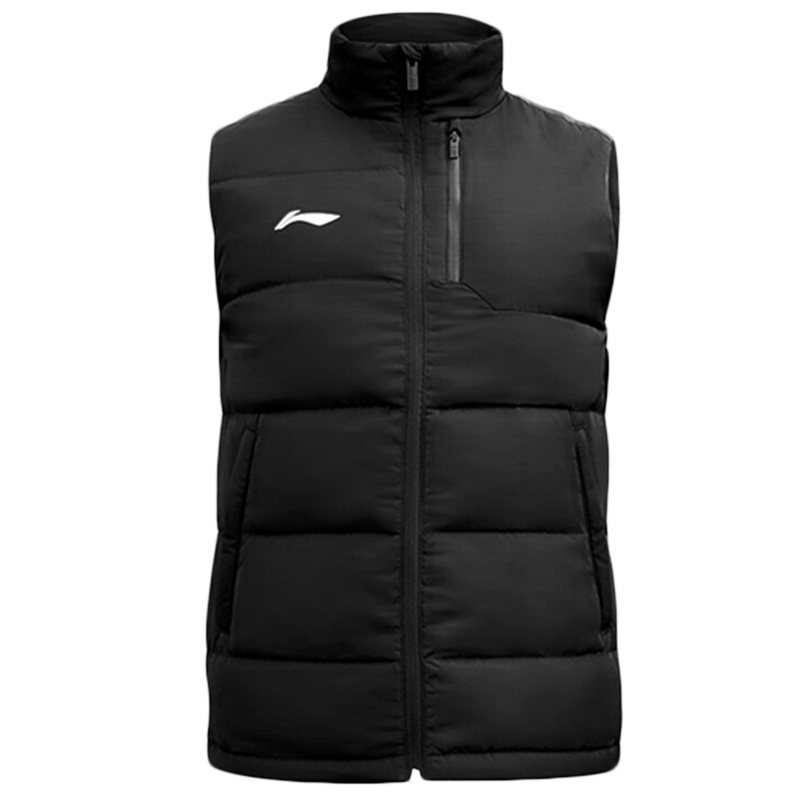 李宁羽绒马甲男防泼水冬季保暖白鸭绒女立领防风背心运动马甲短款