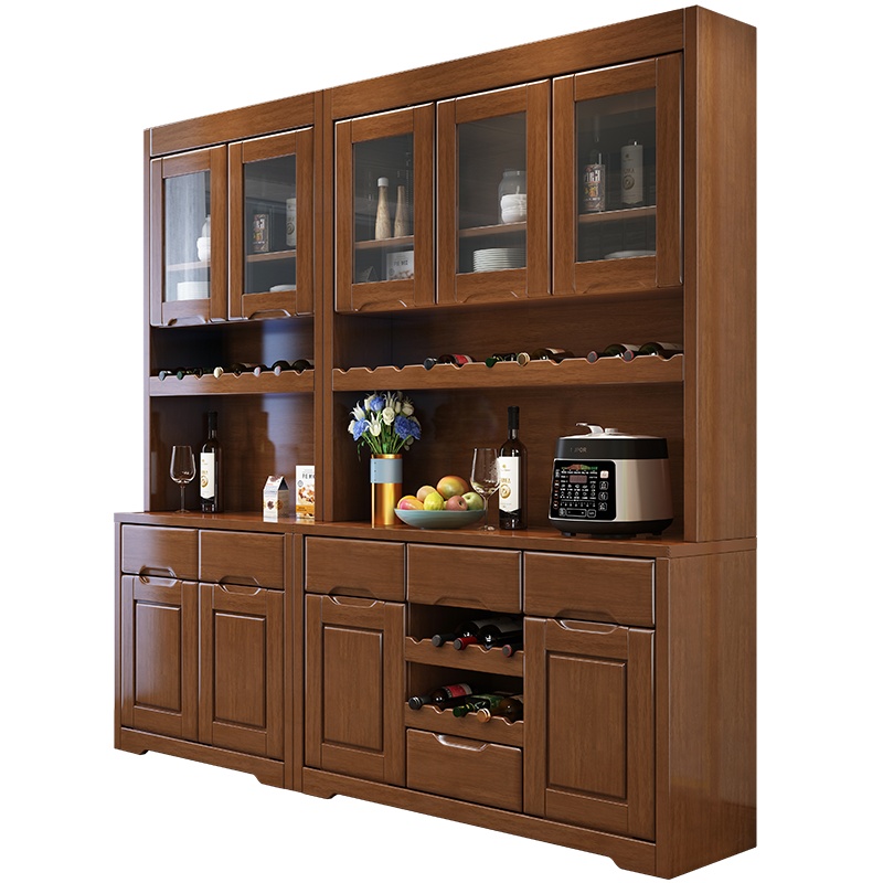 天惠子 酒柜 实木现代简约酒柜靠墙组合客厅收纳储物柜中式茶水碗柜