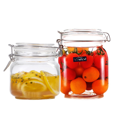 喜碧 斯格系列750ml+1000ml密封罐玻璃瓶子带盖食品储物罐头家用腌制蜂蜜罐柠檬泡菜坛子 两只装