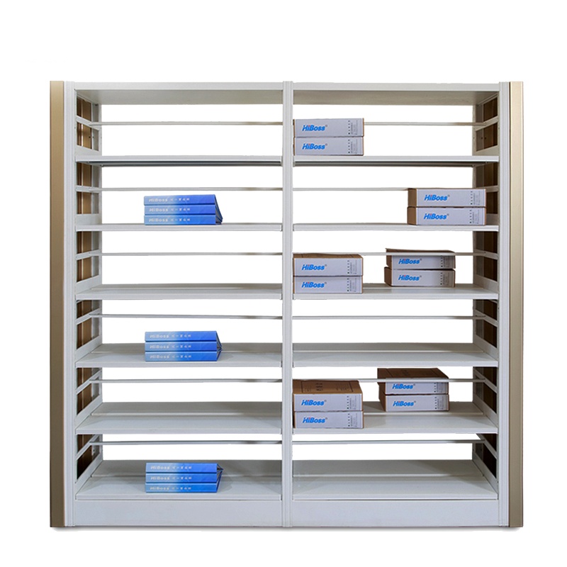 徽源昇TCJS——783钢制书架图书馆学校书架钛合金护板双面书架 一列两节