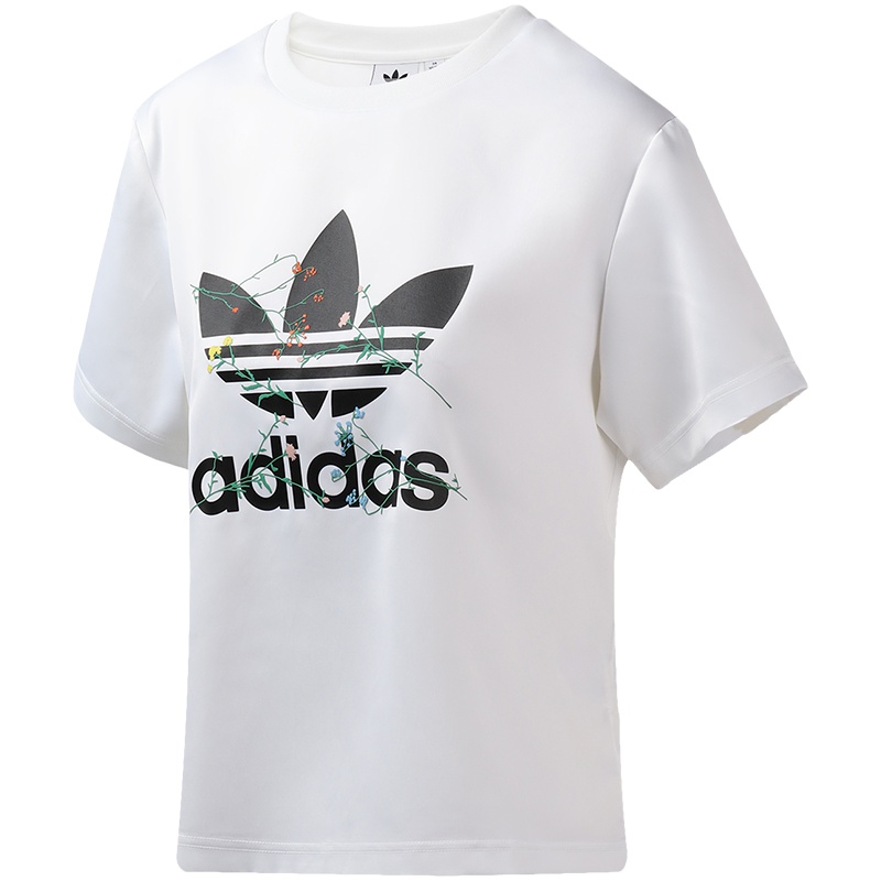 adidas阿迪达斯三叶草女装圆领运动服休闲短袖T恤FL0026