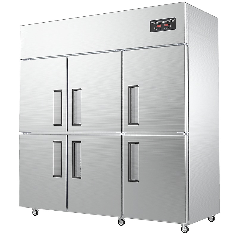 乐创 (lecon)商用六门冰柜 立式厨房髙身雪冷藏冷冻保鲜高柜 双压缩机冰箱 全冷冻[工程款]LC-J-LM02