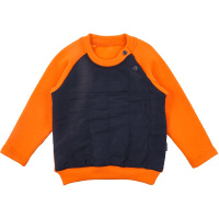 婴姿坊正品圆领肩开扣加绒加厚T恤拼色简约男童百搭内衣上衣