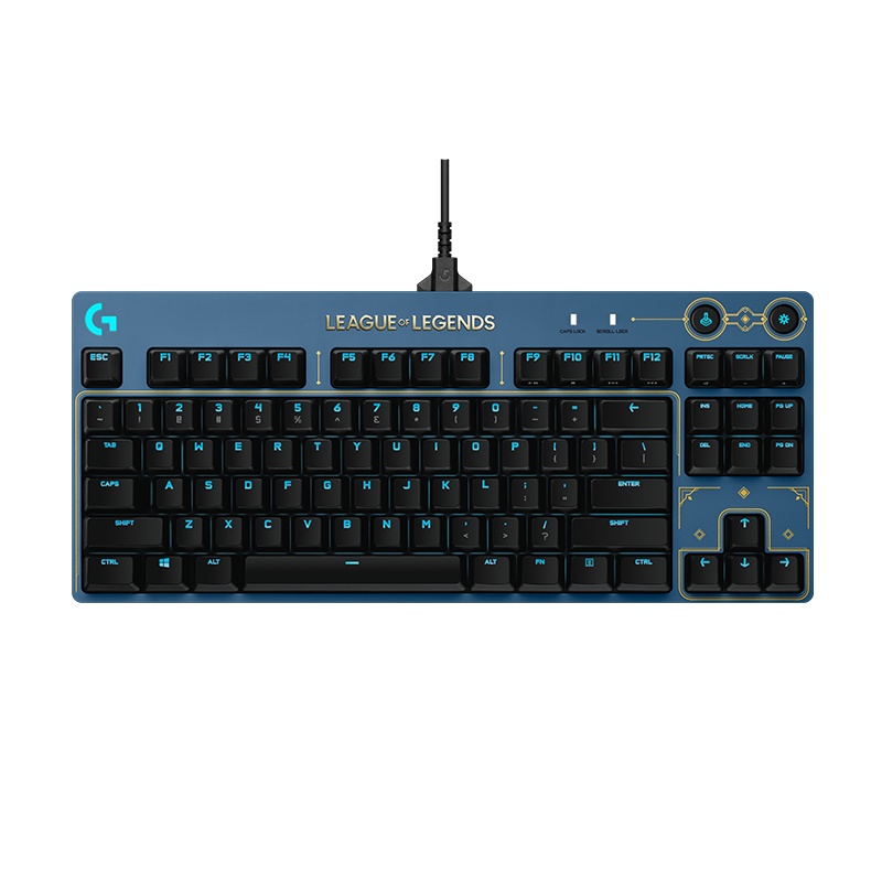 罗技(Logitech)海克斯 Pro x机械游戏键盘 支持热插拔 RGB机械键盘 紧凑式背光87键 电脑吃鸡键盘-茶轴