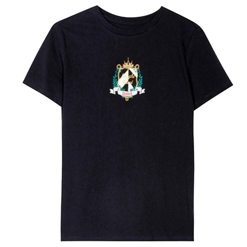 【专柜同款】拉夏贝尔纯棉百搭少女小众新款chic夏季印花字母打底衫T恤30092497