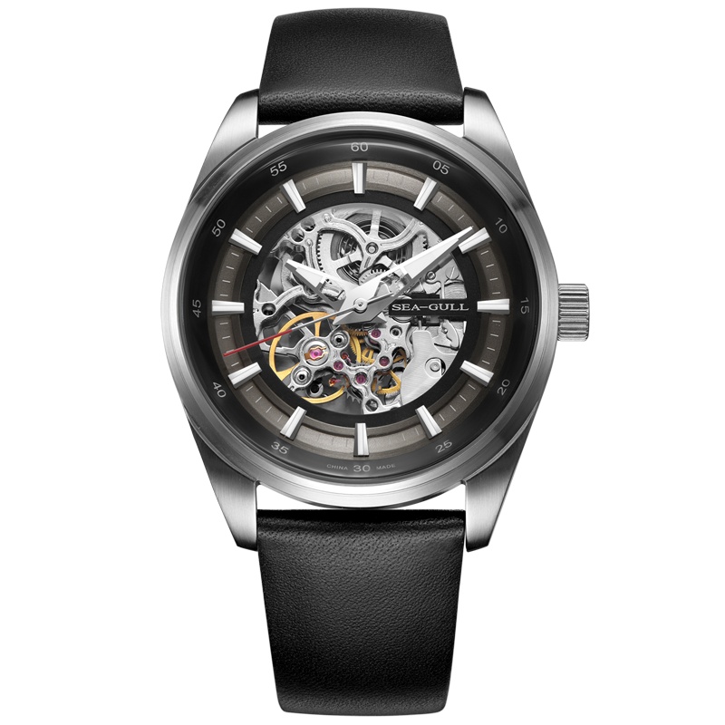 海鸥表(SEAGULL) 海鸥手表 男士 自动机械表 机械师系列 时尚镂空皮带 男表819.92.6076