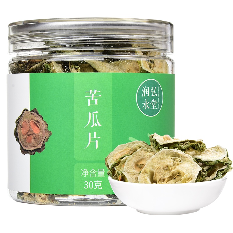 润弘永堂苦瓜片30g/罐 茶叶 花草茶 原味苦瓜片无糖 苦瓜花茶 可搭荷叶菊花茶