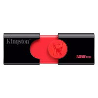 金士顿（Kingston）128GB U盘 DT106 推拉高速优盘USB3.1 黑红色