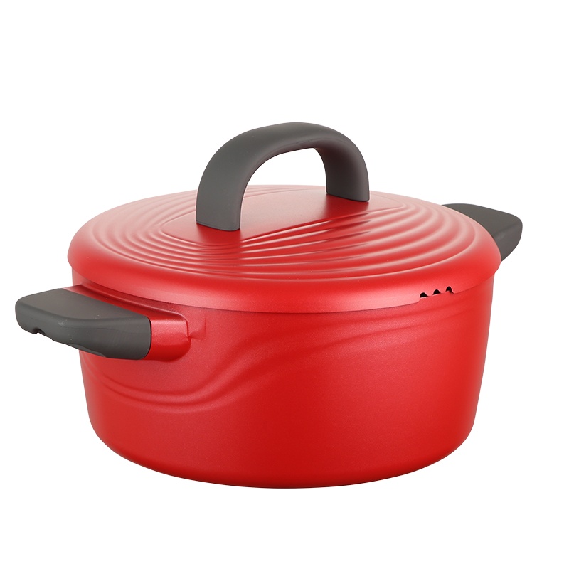 炊大皇(COOKER KING)年轮汤锅(红色)24CM 一锅多用汤锅煮锅蒸锅炖锅焖锅电磁炉通用TG24NLH