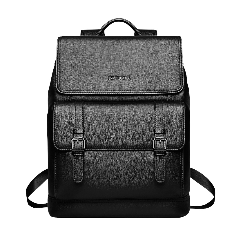 【顺丰配送】padieoe帕迪欧真皮男包背包韩版男士双肩包大容量书包男时尚潮流旅行包软