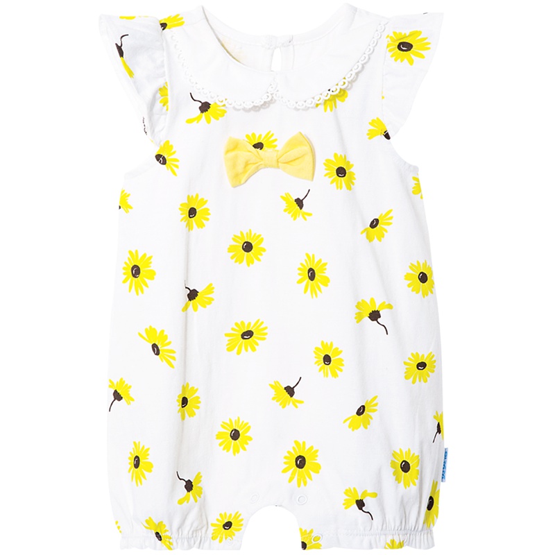 贝贝怡婴儿短袖连体衣夏季新生儿衣服纯棉透气哈衣爬爬服172L092