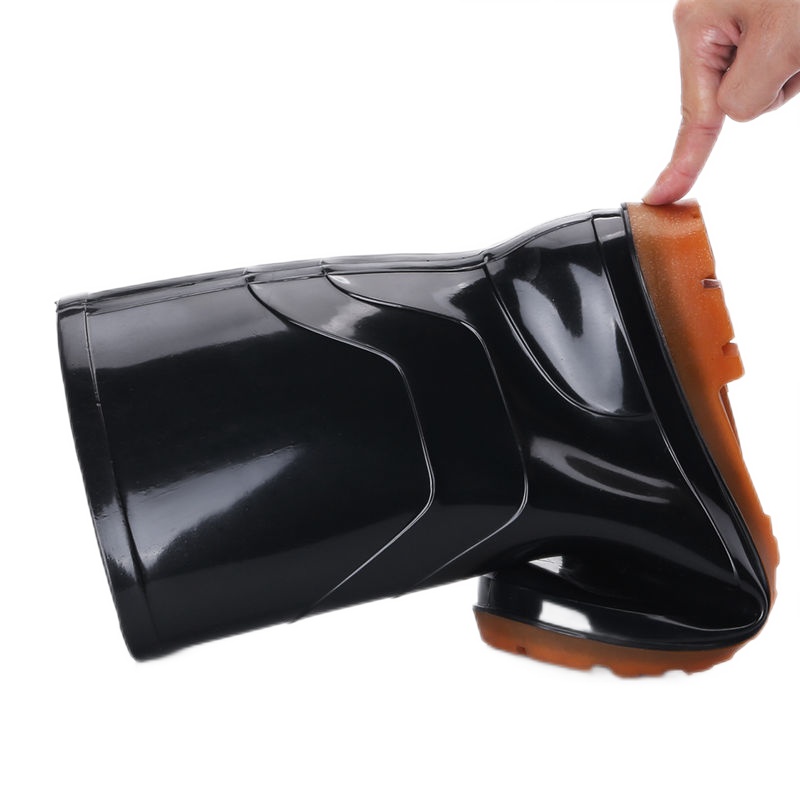 四季雨鞋男士中筒高筒防滑耐磨高帮牛筋底加绒保暖水鞋劳工雨靴男 衫伊格