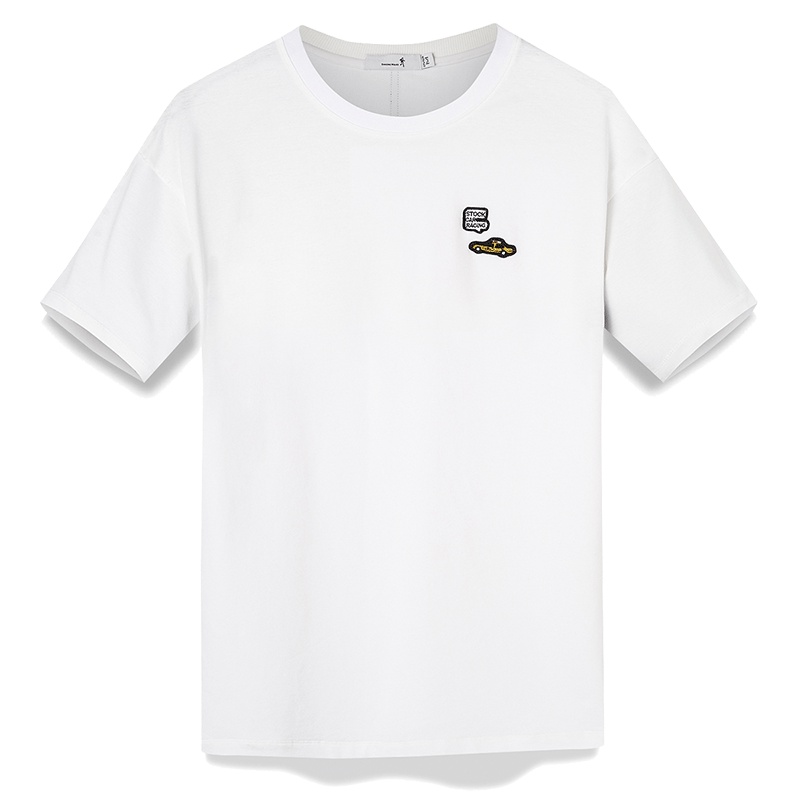 与狼共舞短袖T恤男2019夏季新款男装圆领简约上衣潮流百搭体恤衫