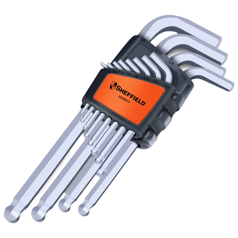 钢盾S050013 12件套英制加长球头内六角扳手