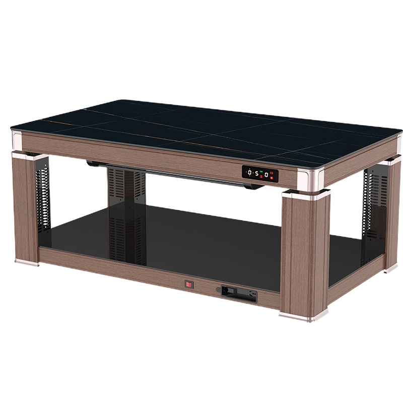 炉旺-富贵隐形电磁炉升降茶几1380(黑金大理石-岩板)